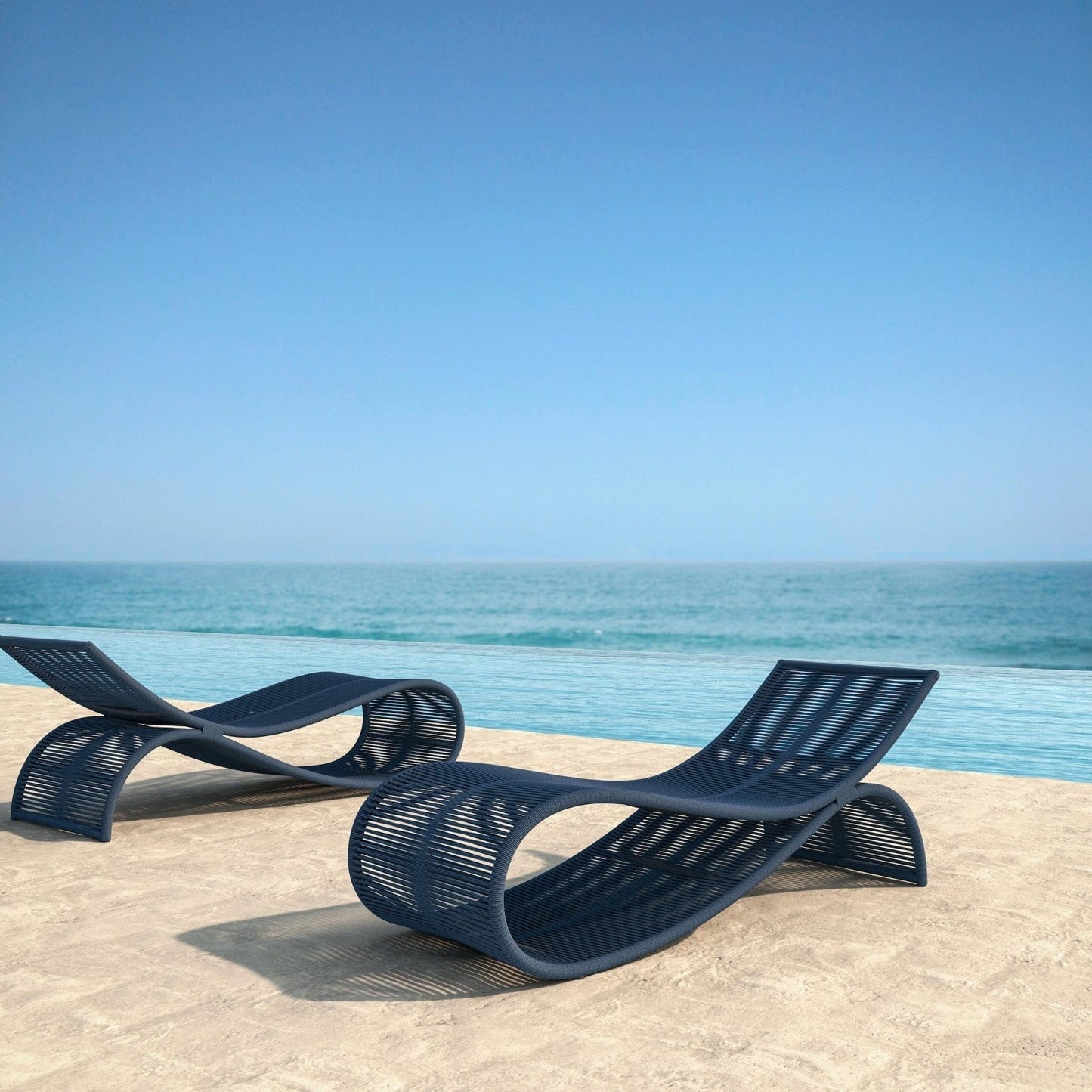 Azzurro Living Wave Chaise Lounge Chair Outdoor Furniture