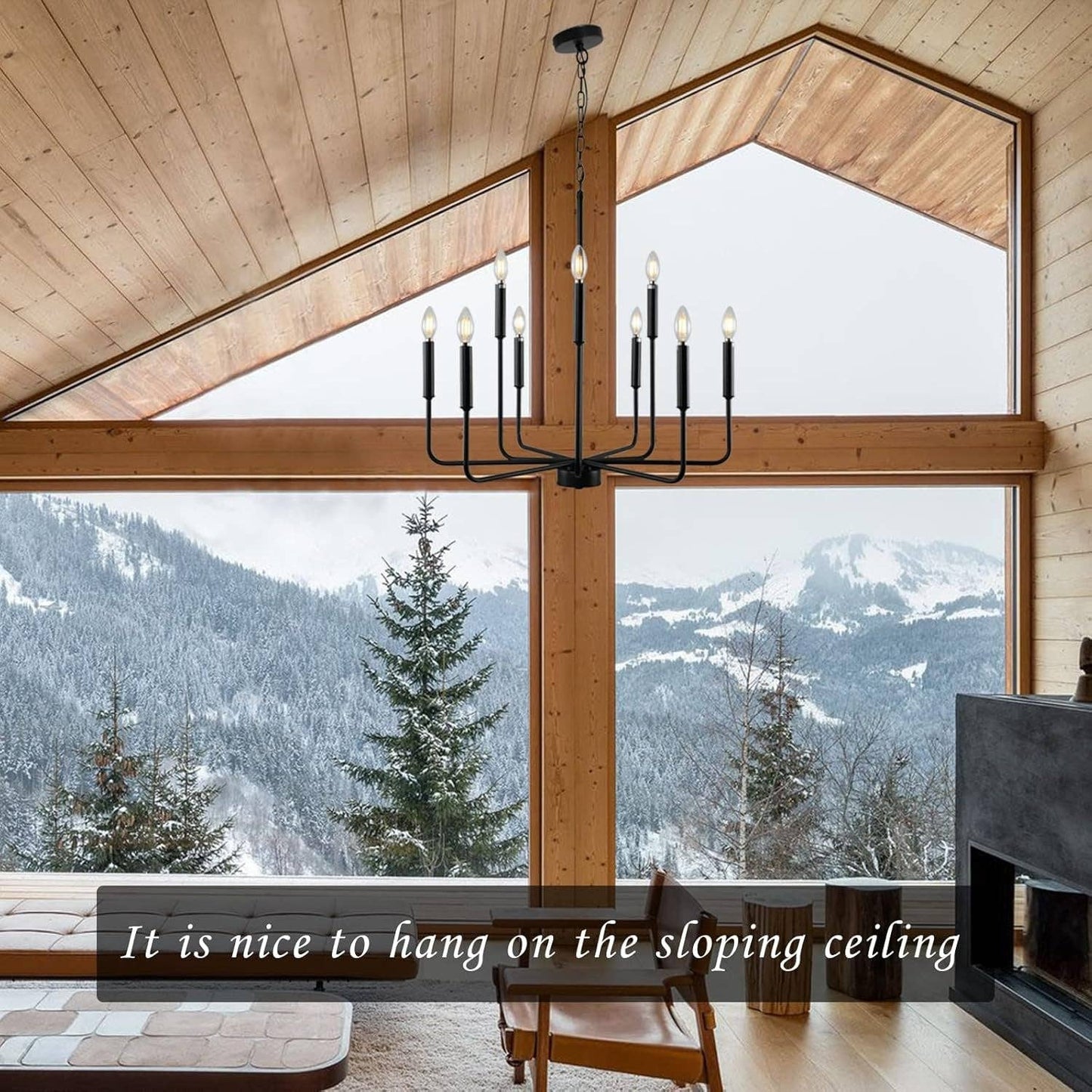 Black Farmhouse Chandelier 9 Light Dining Room Rustic