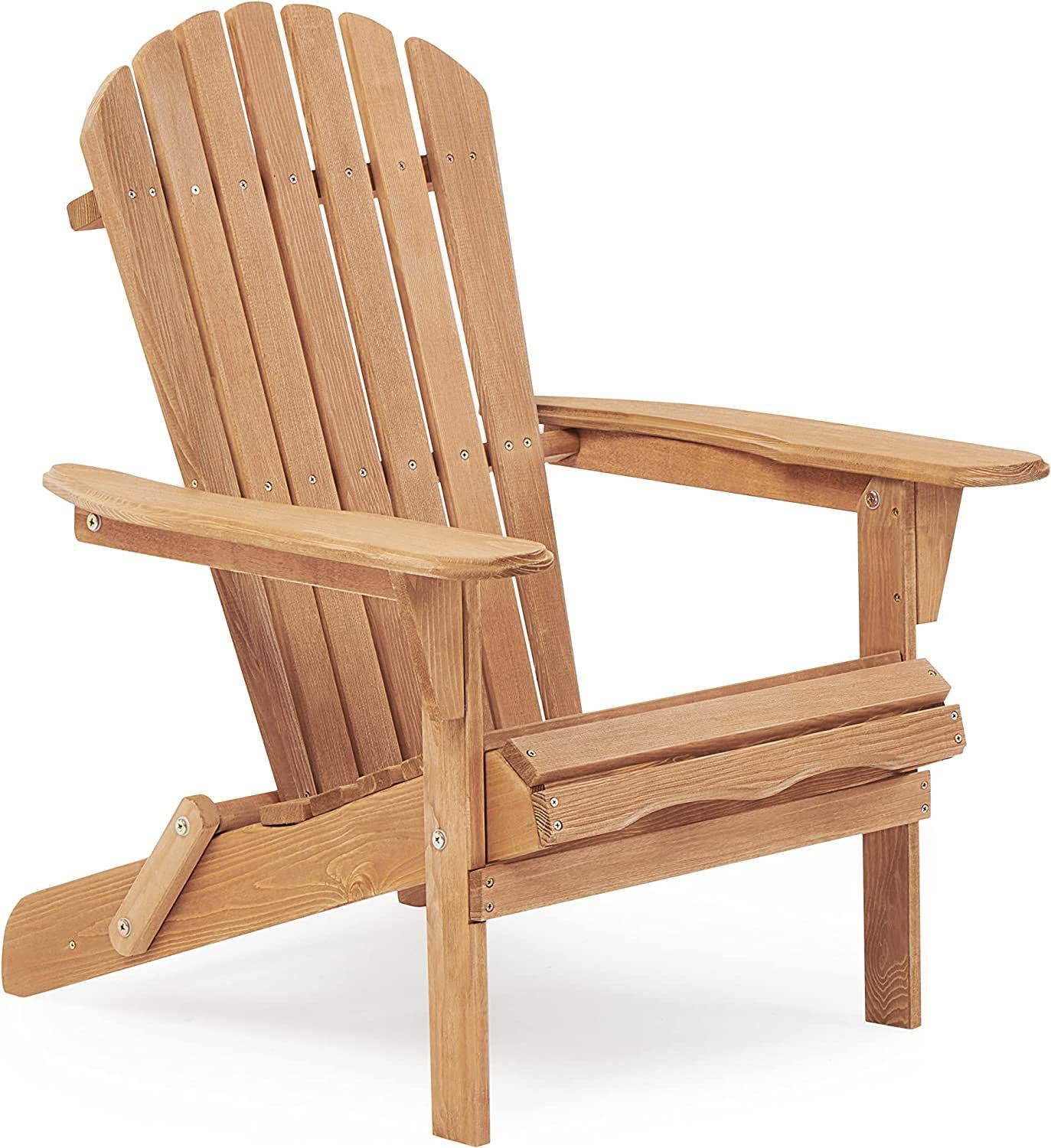 Set of 2 Wooden Outdoor Folding Adirondack Chairs Lounge