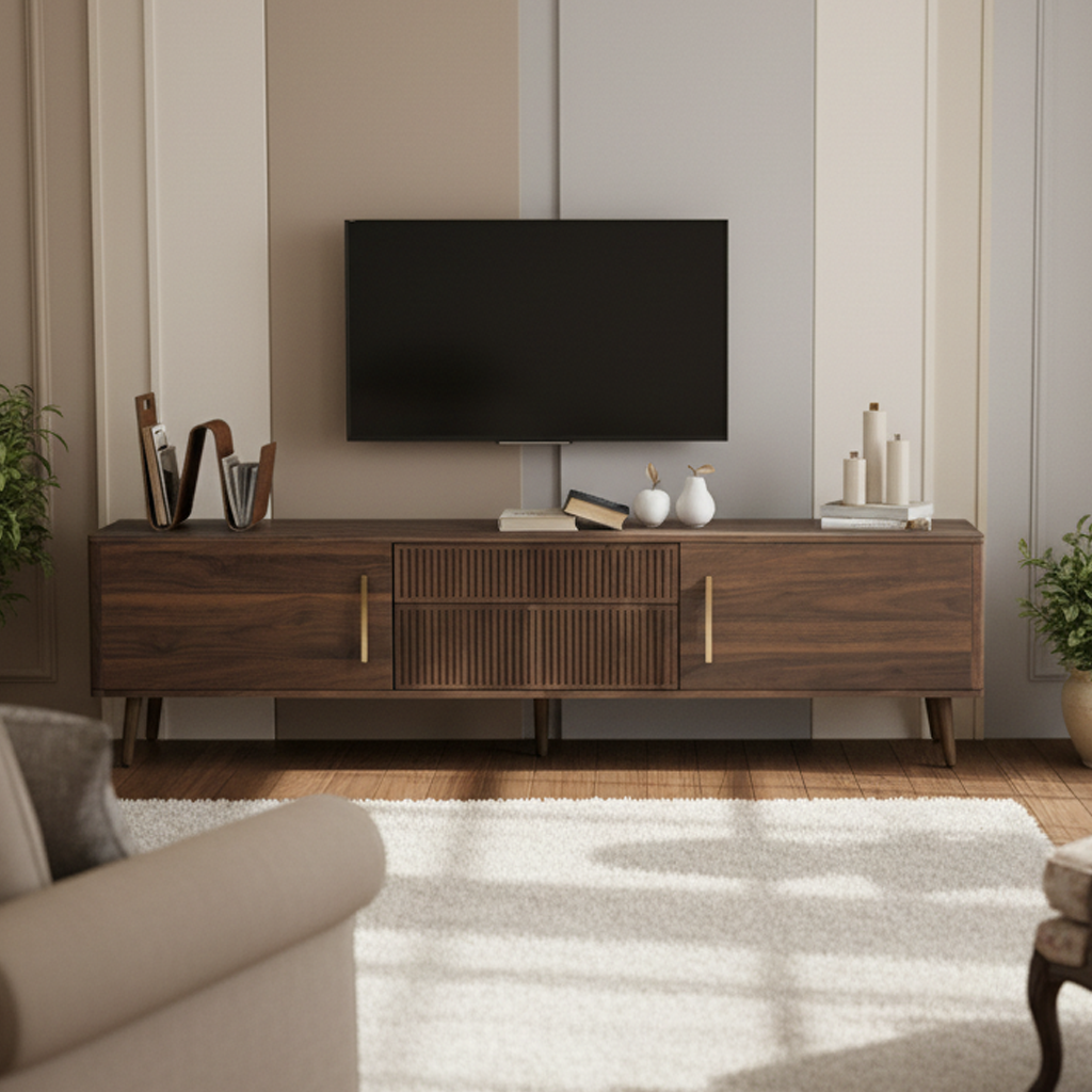 TV Stand with 2 Drawers (for TV up to 80")
