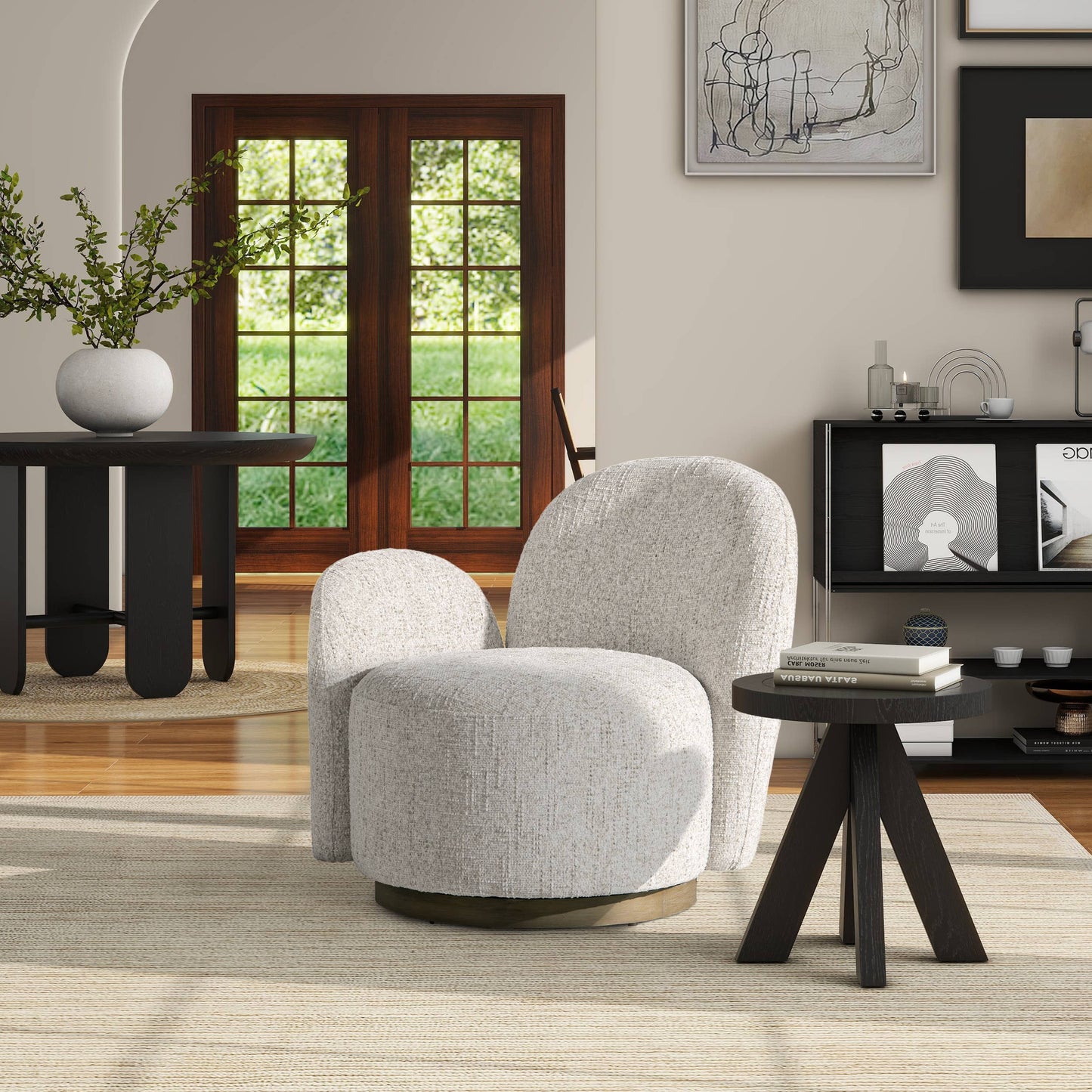 Duo 31.5" LAF One-Arm Swivel Accent Chair