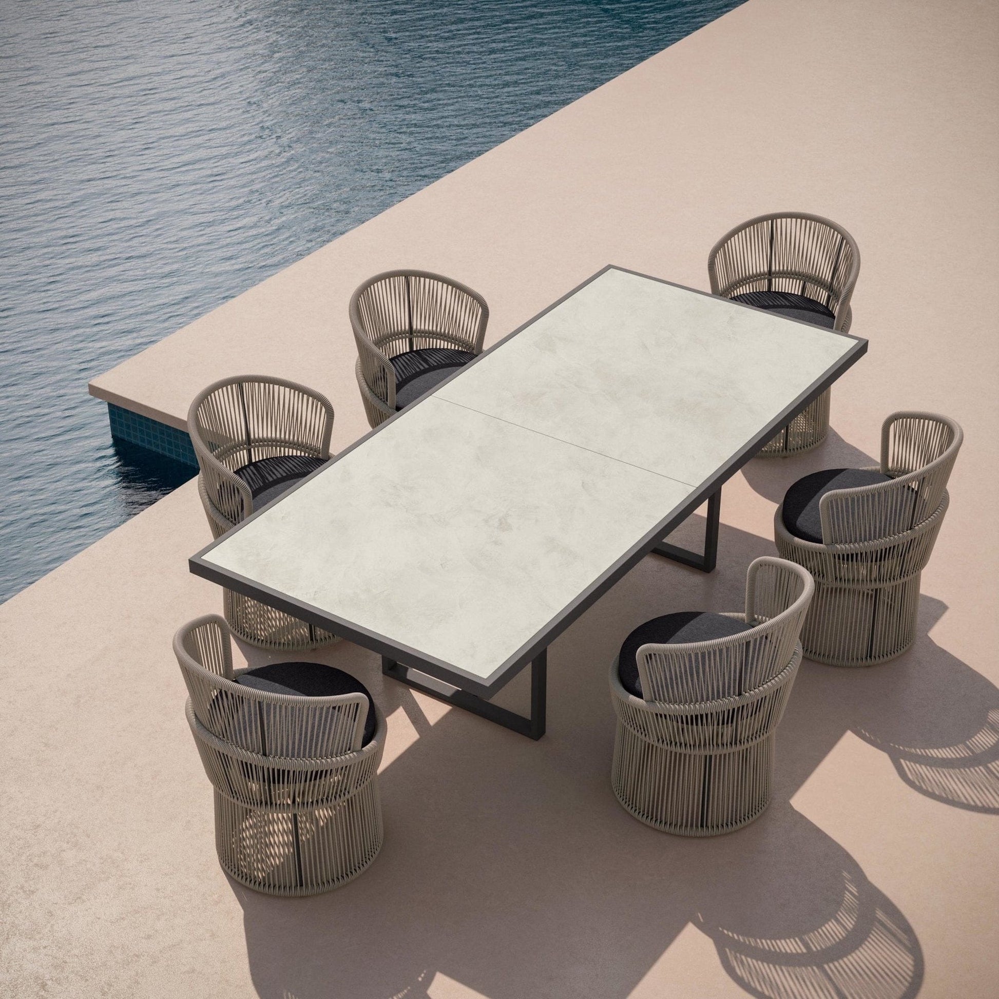 Azzurro Living Pavia Outdoor Dining Table - Charcoal Outdoor Furniture