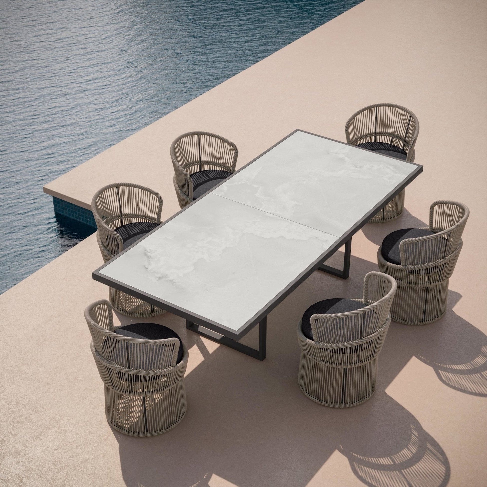 Azzurro Living Pavia Outdoor Dining Table - Charcoal Outdoor Furniture