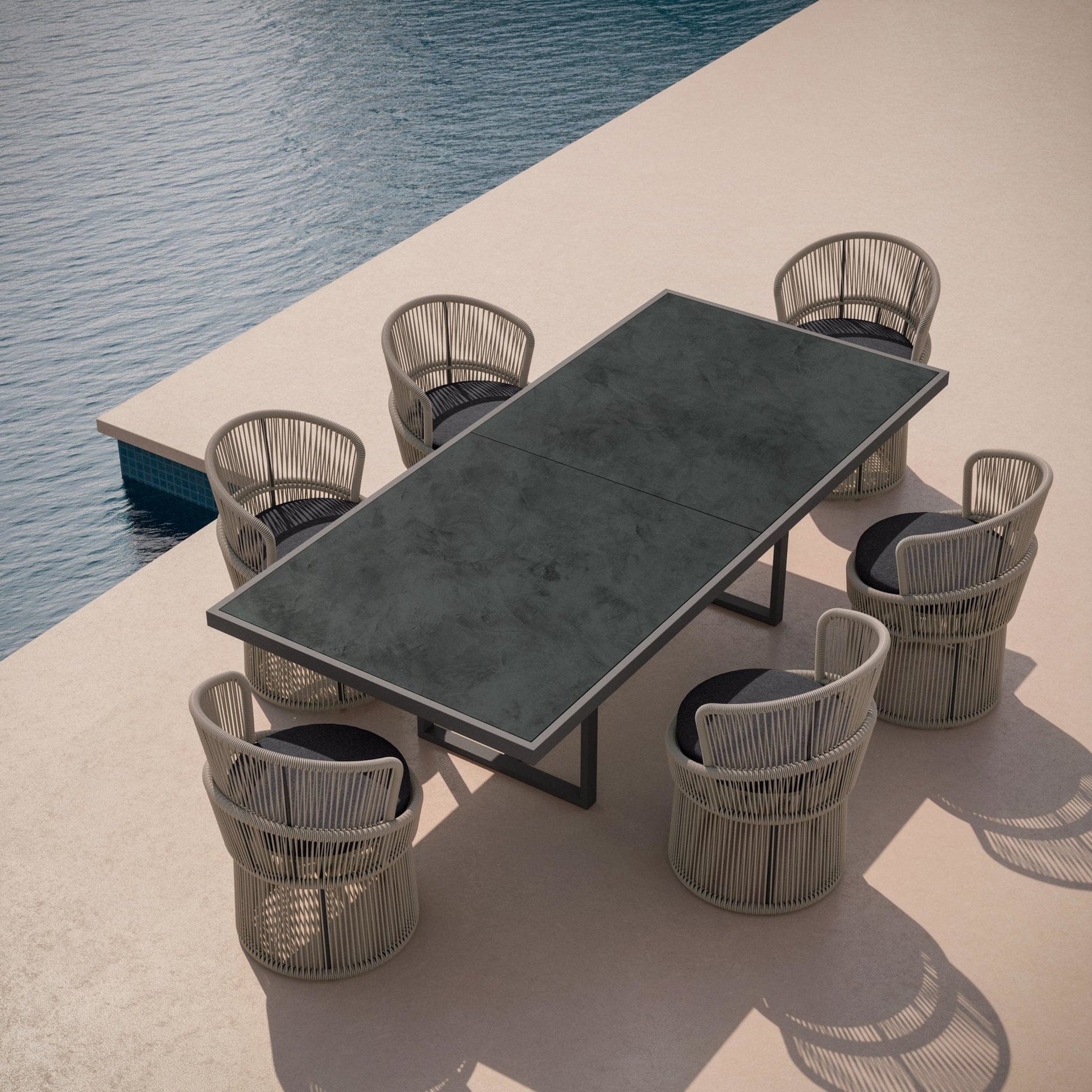 Azzurro Living Pavia Outdoor Dining Table - Charcoal Outdoor Furniture