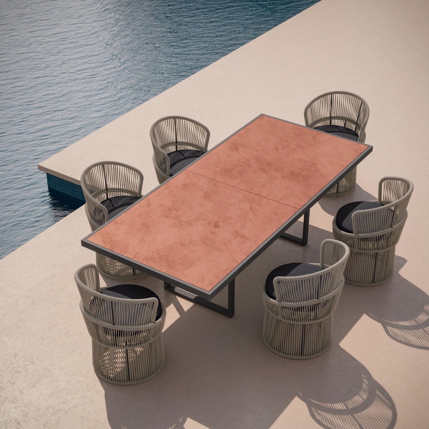 Azzurro Living Pavia Outdoor Dining Table - Charcoal Outdoor Furniture