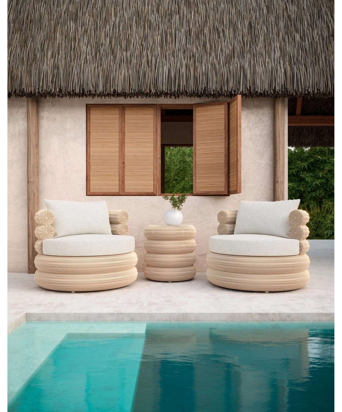 Azzurro Living Texoma Outdoor Club Chair Outdoor Furniture azzurro-TEX-W05S1S-CU