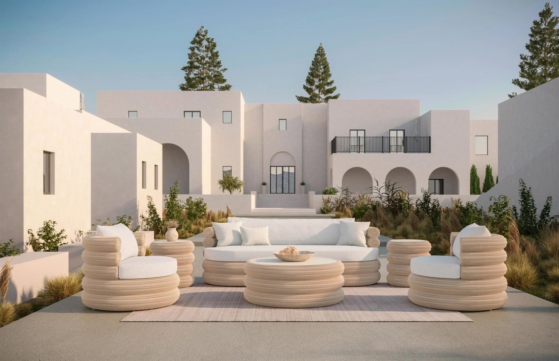 Azzurro Living Texoma Outdoor Sofa Outdoor Furniture azzurro-TEX-W05S3-CU