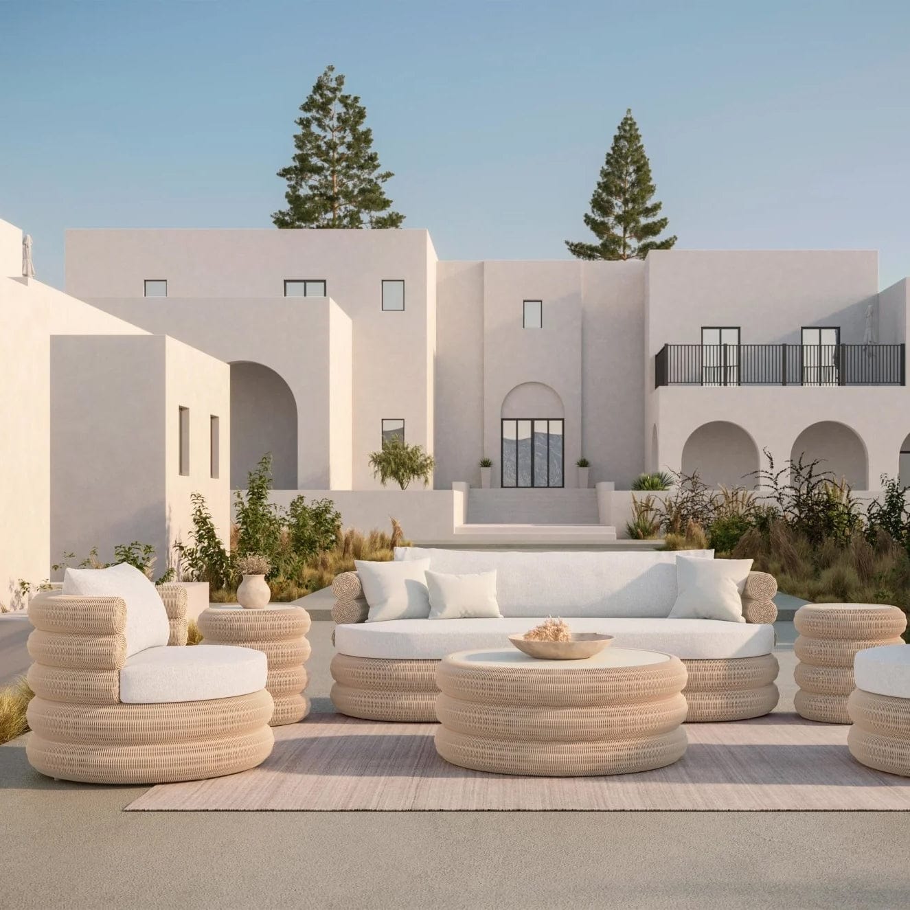 Azzurro Living Texoma Outdoor Sofa Outdoor Furniture azzurro-TEX-W05S3-CU