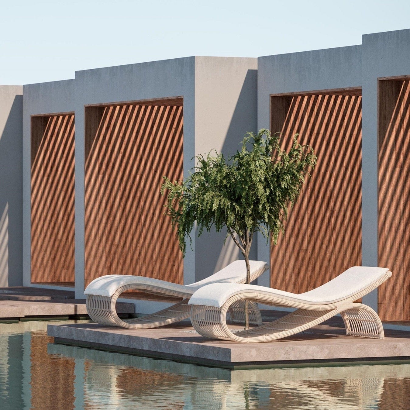 Azzurro Living Wave Chaise Lounge Chair Outdoor Furniture