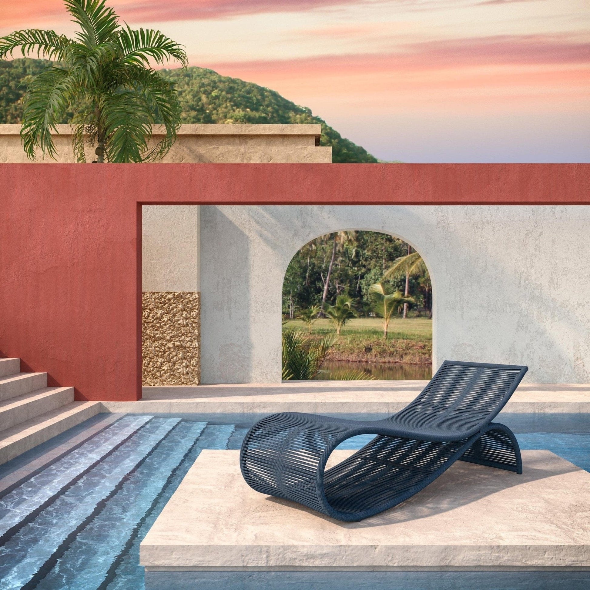 Azzurro Living Wave Chaise Lounge Chair Outdoor Furniture