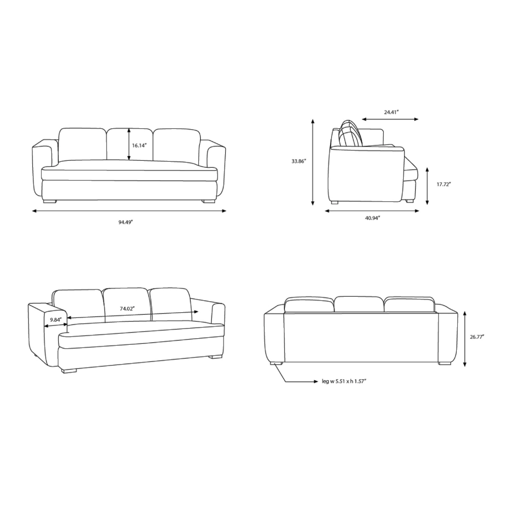 Cahill Sofa Sofa CAHL001-349441 889292875837