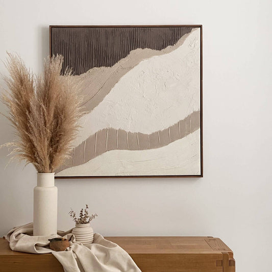 Large Abstract Framed Plaster Canvas