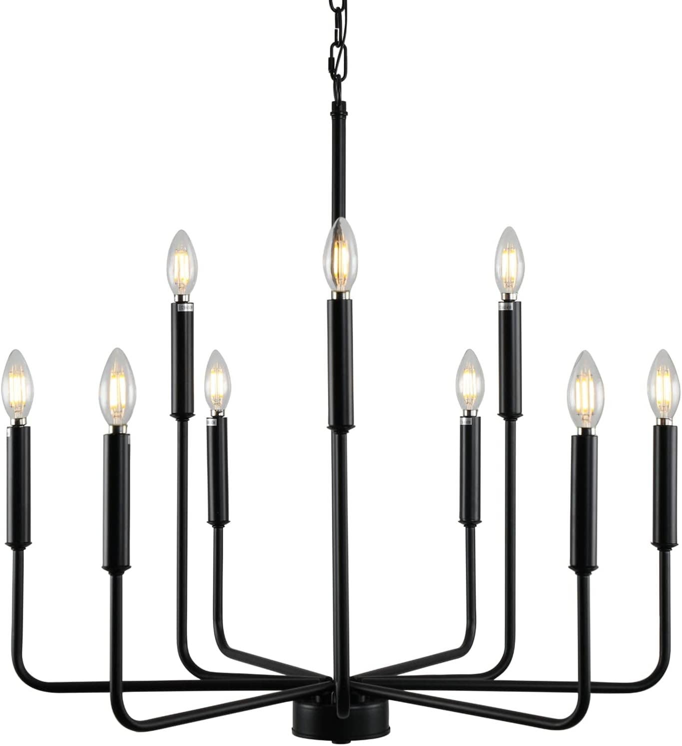 Black Farmhouse Chandelier 9 Light Dining Room Rustic