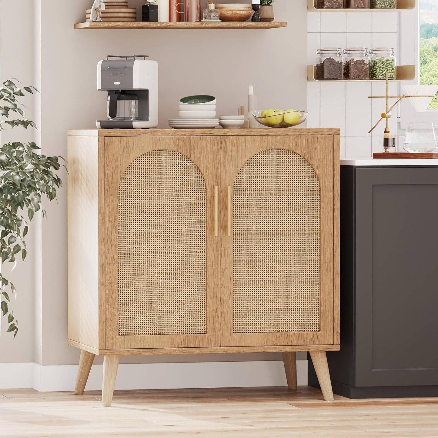Chic Rattan Storage Cabinet