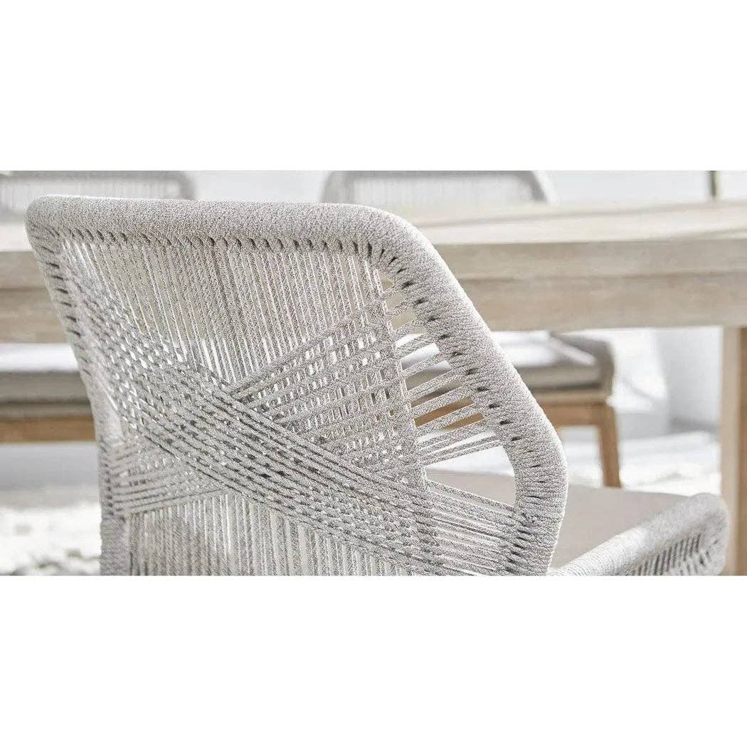 Set of 2 Loom Outdoor Rope Barstools in Taupe