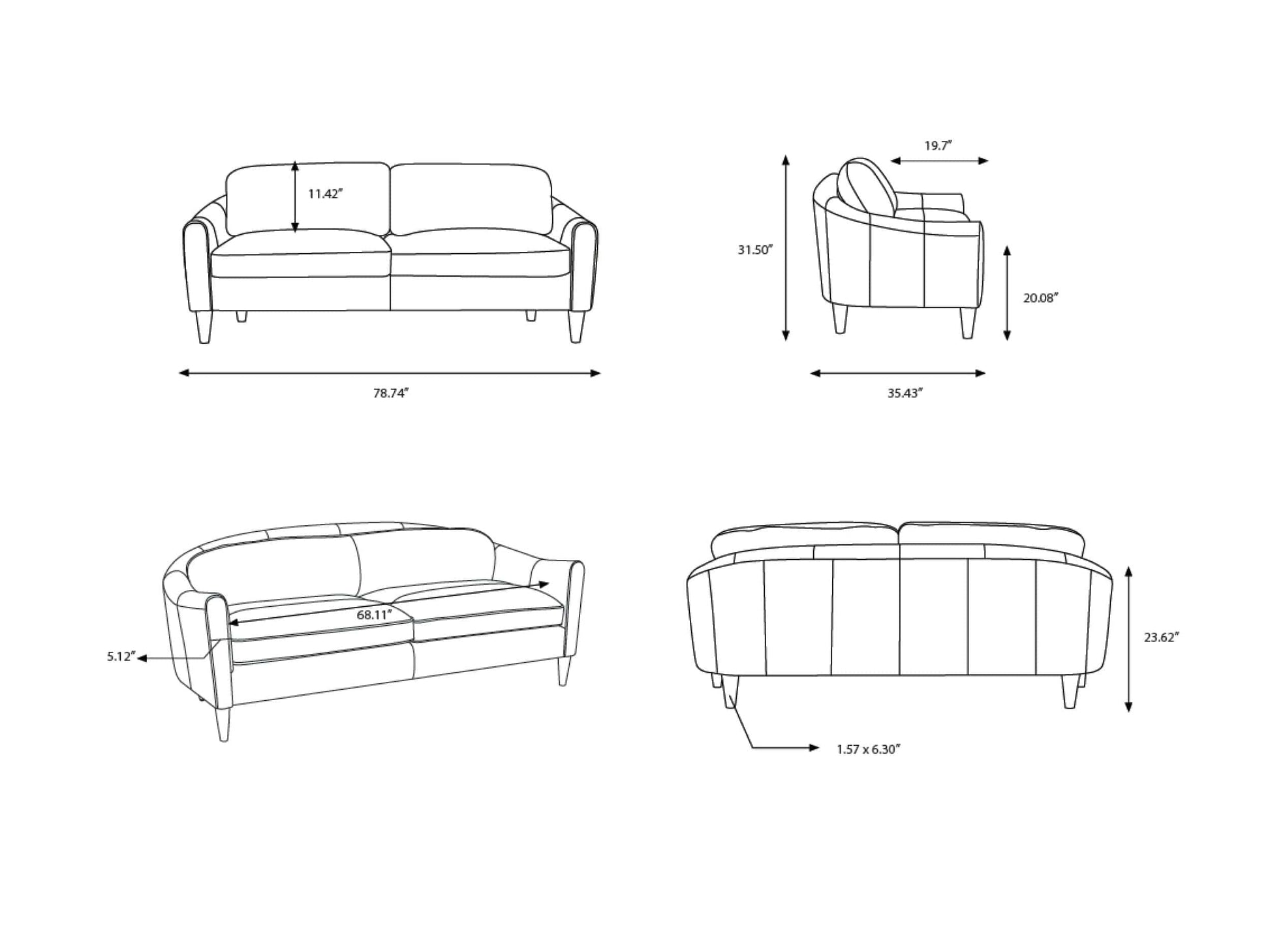 Kenmare Sofa Sofa KENM001-317936 889292875905
