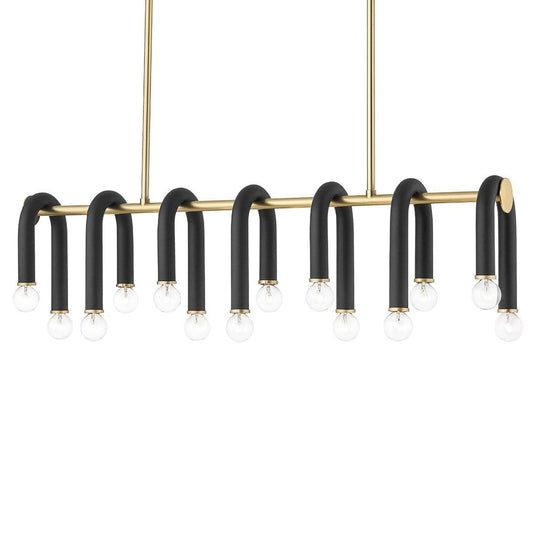 Mitzi Whit Linear Chandelier Lighting mitzi-H382914-AGB/BK 806134901745