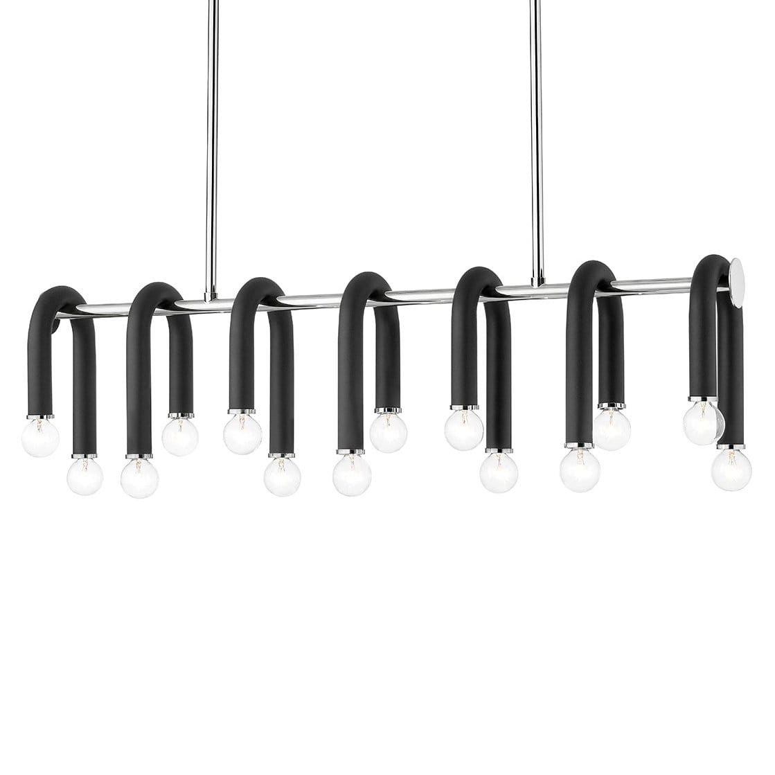 Mitzi Whit Linear Chandelier - Polished Nickel and Black Lighting mitzi-H382914-PN/BK 806134901721