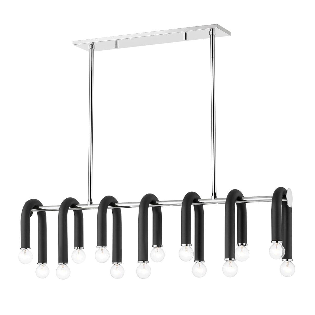 Mitzi Whit Linear Chandelier - Polished Nickel and Black Lighting mitzi-H382914-PN/BK 806134901721